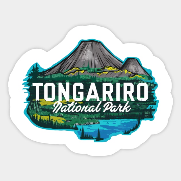 Tongariro National Park New Zealand Sticker by Perspektiva